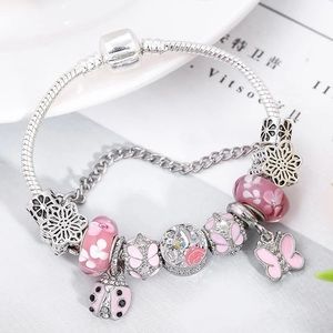silver Plated DIY Bracelet with all charms